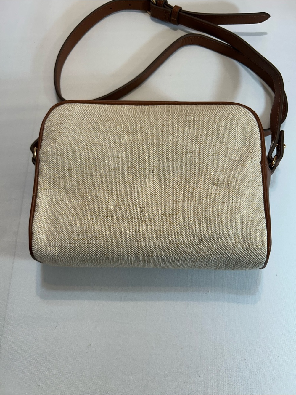 Tommy Bahama Cream and Brown Canvas Crossbody with Pineapple Detail - Picture 12 of 16